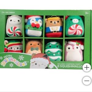 🆕 Squishmallows 4-inch Ornament Plush 8-pack Assorted Holiday